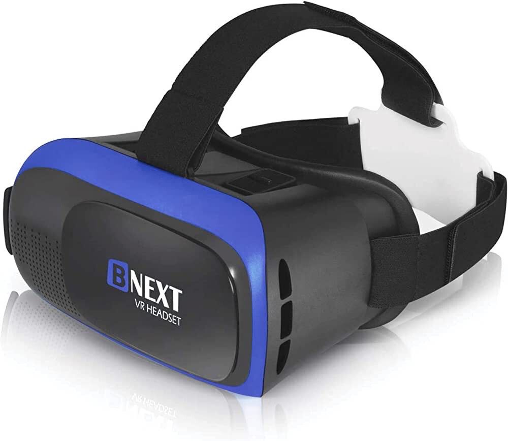VR Headset Compatible with iPhone &amp; Android Phone - Universal Virtual Reality Goggles - Soft &amp; Comfortable New 3D VR Glasses (Blue)