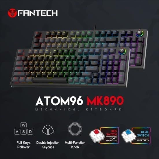 Fantech atom96 mk890 mechanical keyboard (Arabic &amp; English)