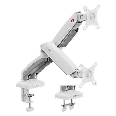GameOn Dual Monitor Arm GO-5450 White (Curved)