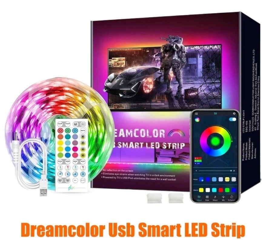 TV Led Lights USB TV Backlight Strip 10m Lighting Strip + Remote Control