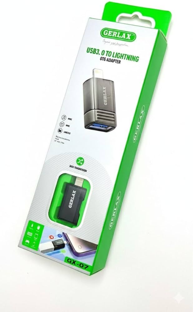 Gerlax USB 3.0 to Lightning OTG Adapter for iPhone &amp; iPad – Camera Adapter,