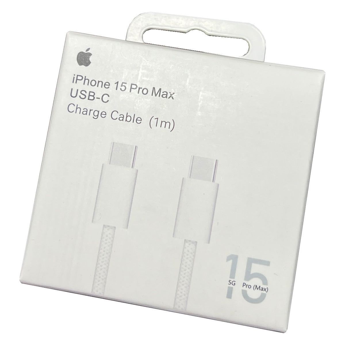 Apple USB-C Woven Charge Cable (1m) for the iPhone 15 Pro Max.