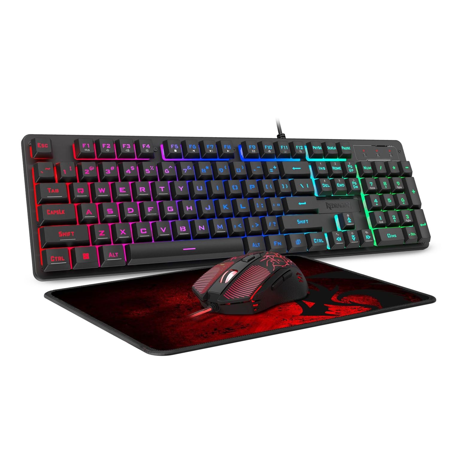Redragon S107-BA Gaming Keyboard &amp; Mice Combo Wired - Black