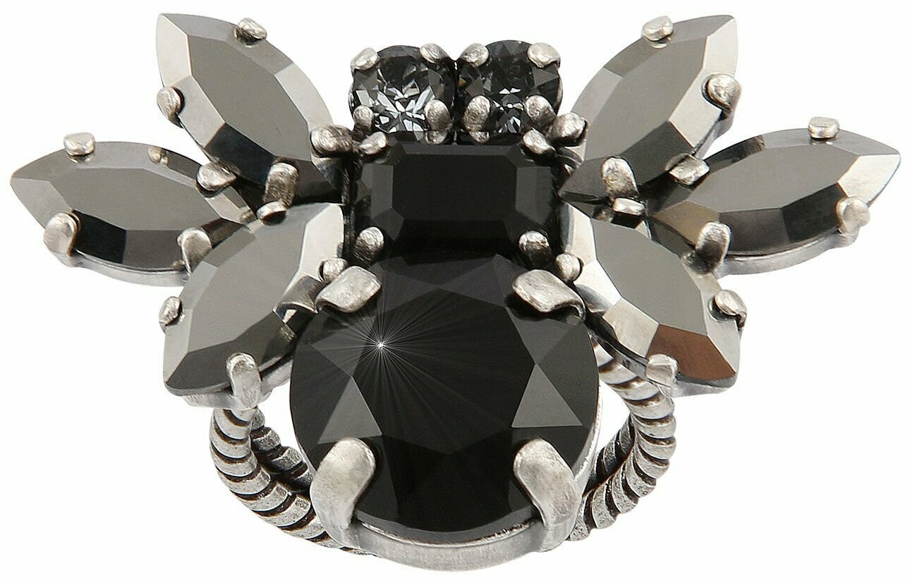 Konplott Ring "Spider Daisy" schwarz