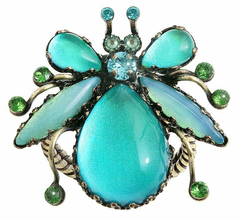 Konplott Ring  Konplott Ring "Flower Zumzum" grün/blau