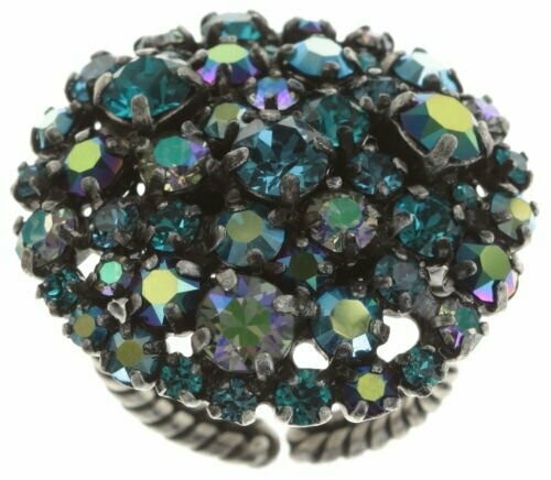 Konplott Ring "Ballroom"multi blau-türkis, farbwechsler gelb/grünlich