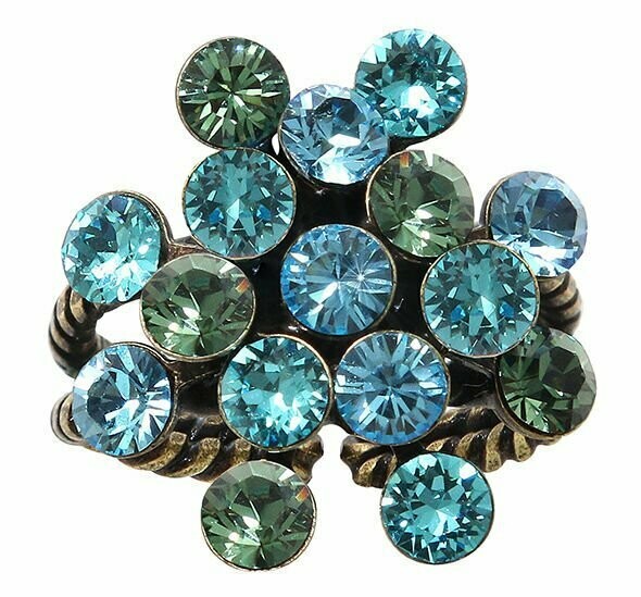 Konplott Ring "Magic Fireball" blau/ grün multi