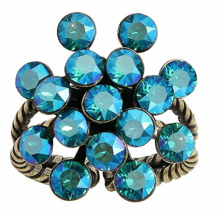 Konplott Ring "Magic Fireball" shiny blau/grün