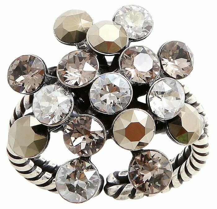 Konplott Ring "Magic Fireball" natur/braun mit matten Steinen