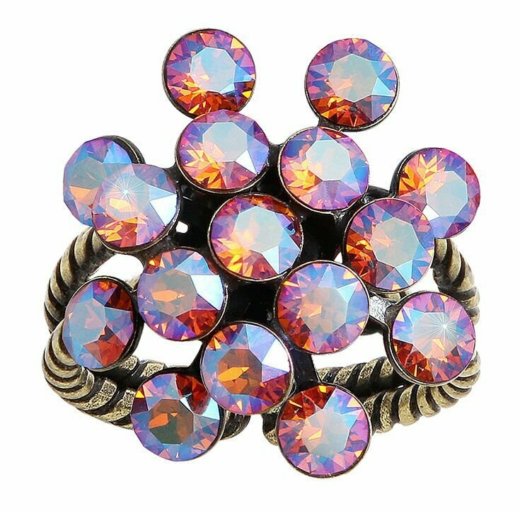 Konplott Ring "Magic Fireball" orange/braun shiny