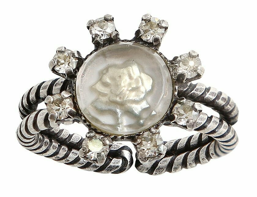 Konplott Ring "Forget me not" weiß