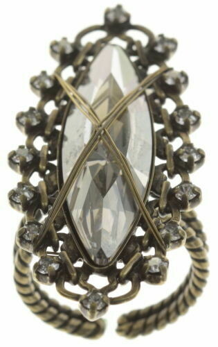 Konplott Ring "Global Glam" weiß-grau