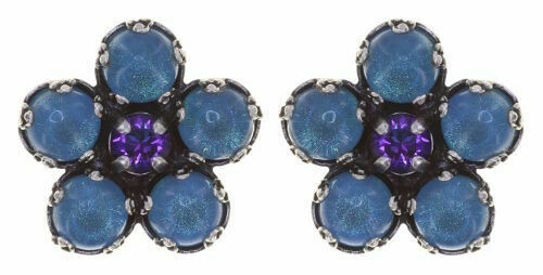​Konplott Ohrringe "Twisted Flower" blau/lila