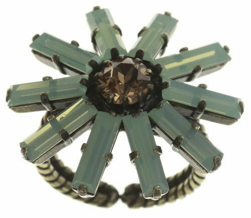 Konplott Ring "Spider Daisy - Daisy Spider" grün/braun