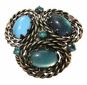 Konplott Ring "Twisted Lady" blau/grün/türkis