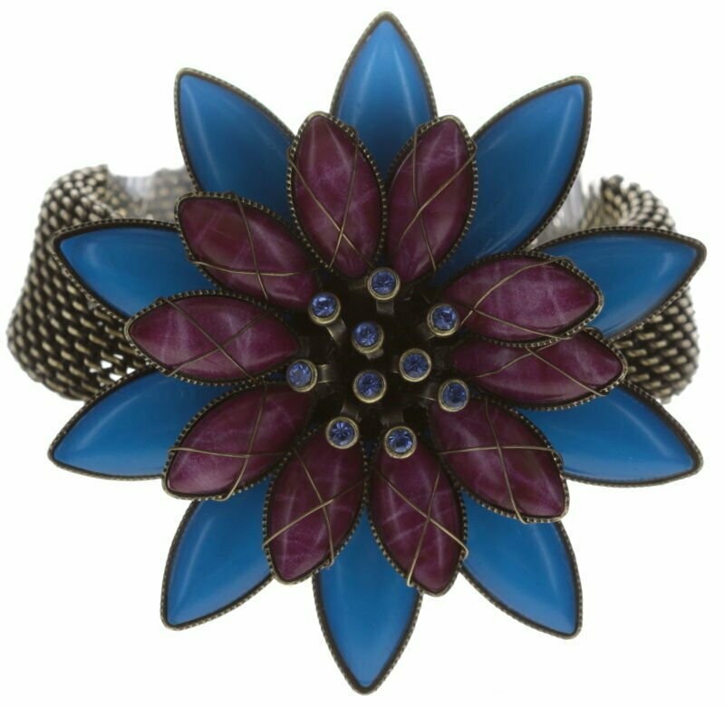 Konplott Armband " Psychodahlia" blau/weinrot