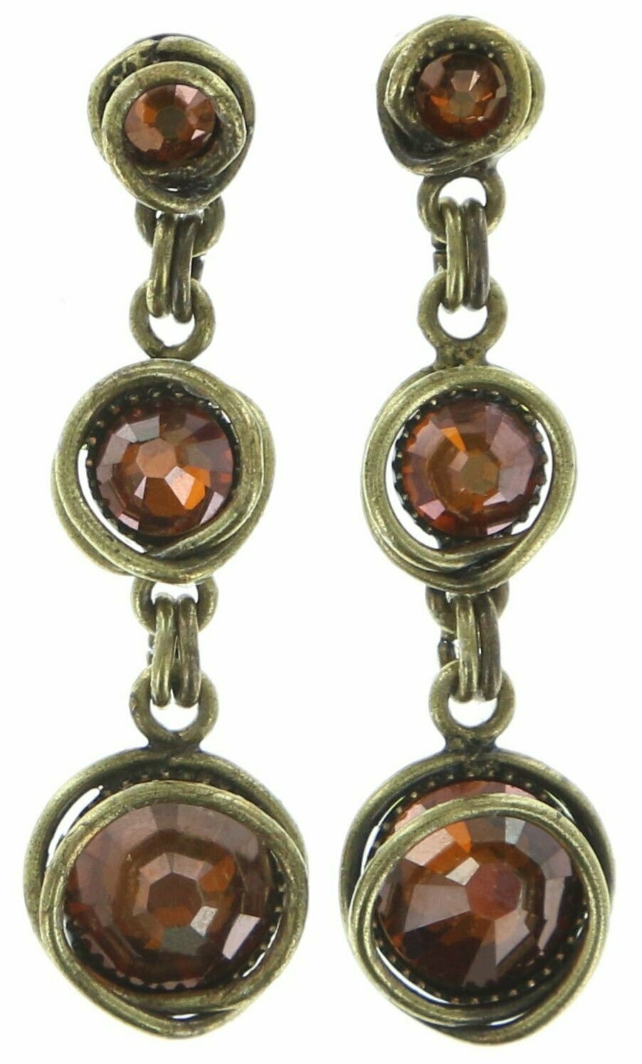 Konplott Ohrringe "Sparkle Twist" orangebraun