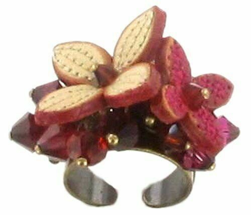 Konplott Ring "Brit Chic" rot/orange/creme