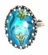 Konplott Ring "Chinoiserie" blau/grün