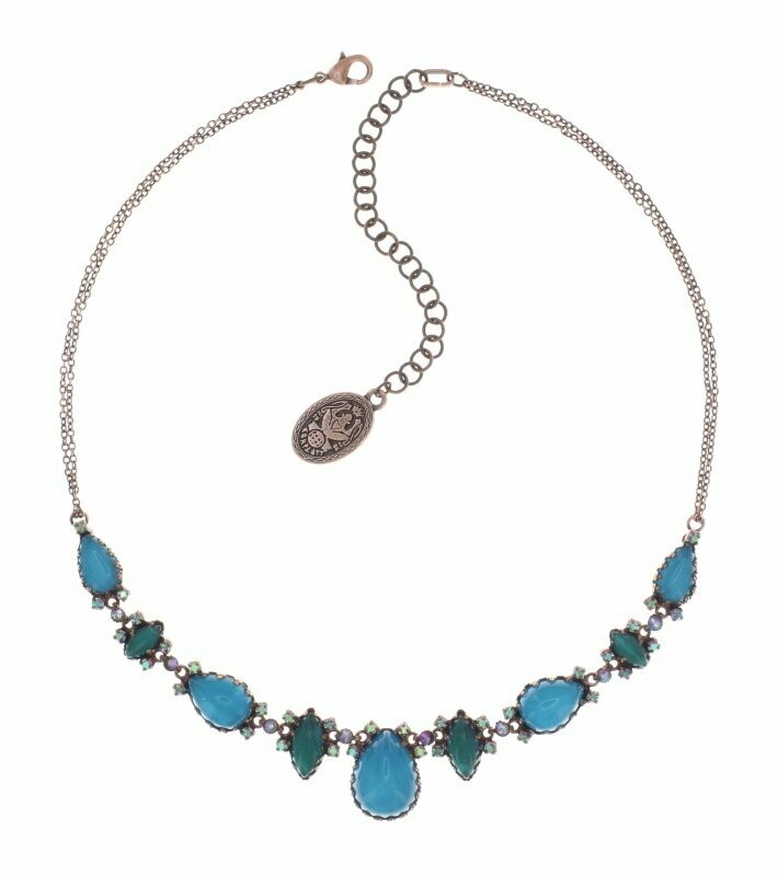 Konplott Kette "Mary Queen of Scots" blau/grünblau - Kupfer