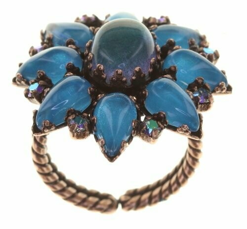 ​Konplott Ring "Mary Queen of Scots" blau/grünblau - kupfer