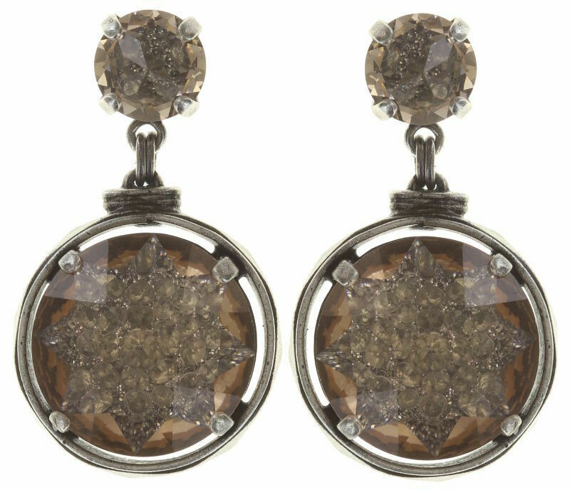 Konplott Ohrringe  "Medieval Pop" Silber/beige