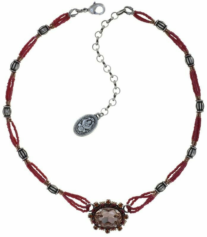 Konplott Kette "African Glam" Soft Rosalind -Rot, Braun, Rosa