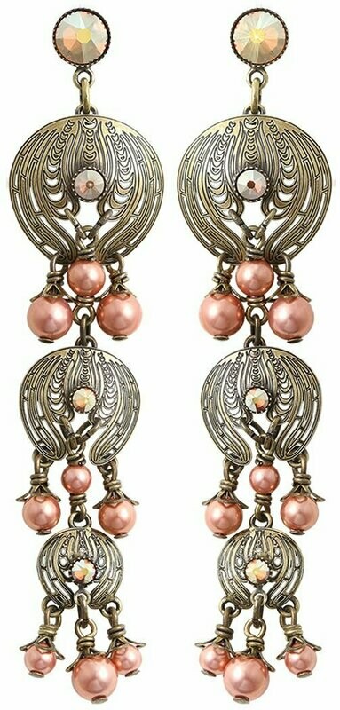 Konplott Ohrringe "Water Blossom" gold/beige/rose