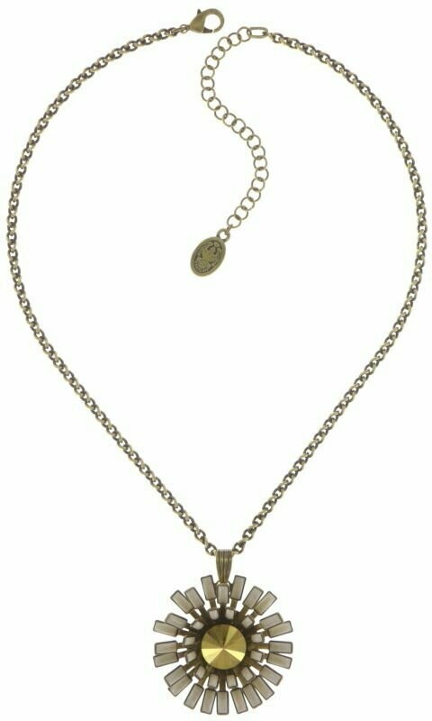 Konplott Kette  "Archaic love Oracle" braun/weiß