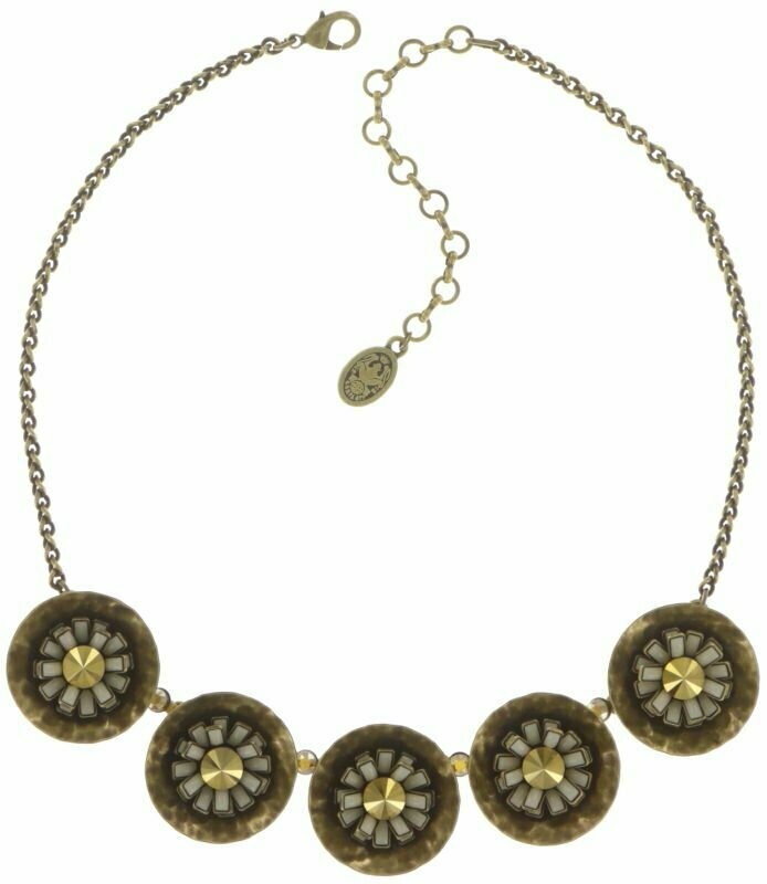 Konplott Kette "Archaic love Oracle" braun/weiß