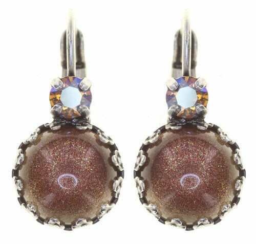 Konplott Ohrringe "Twisted Flower" braun/champagner