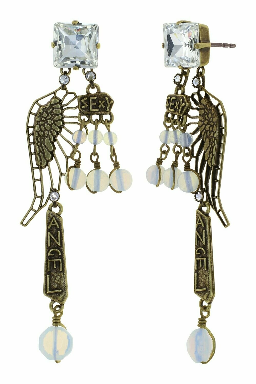 Konplott Ohrringe Konplott Ohrringe "Speechless" Messing / weiß