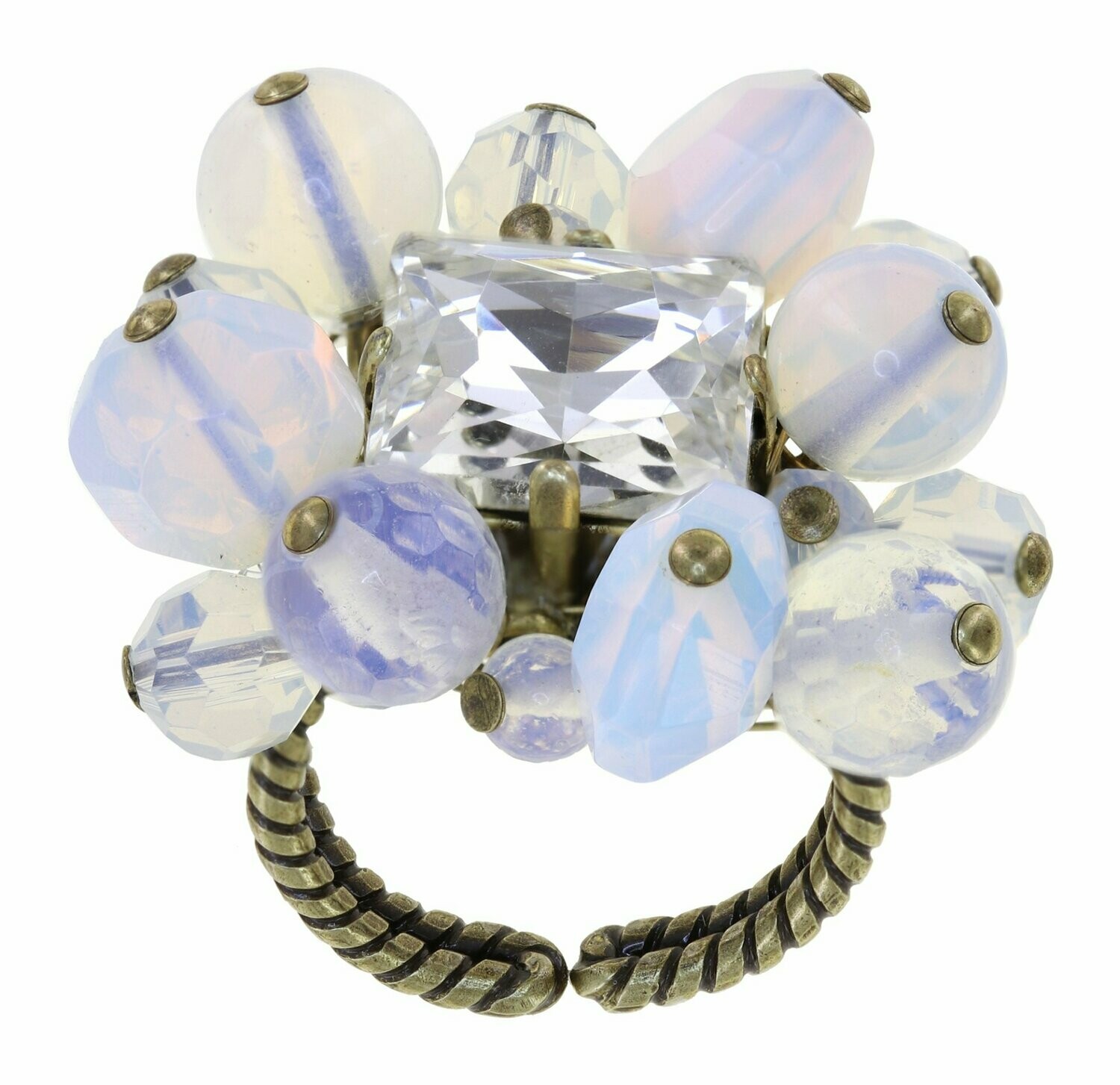 ​Konplott Ring "Speechless" Messing / weiß