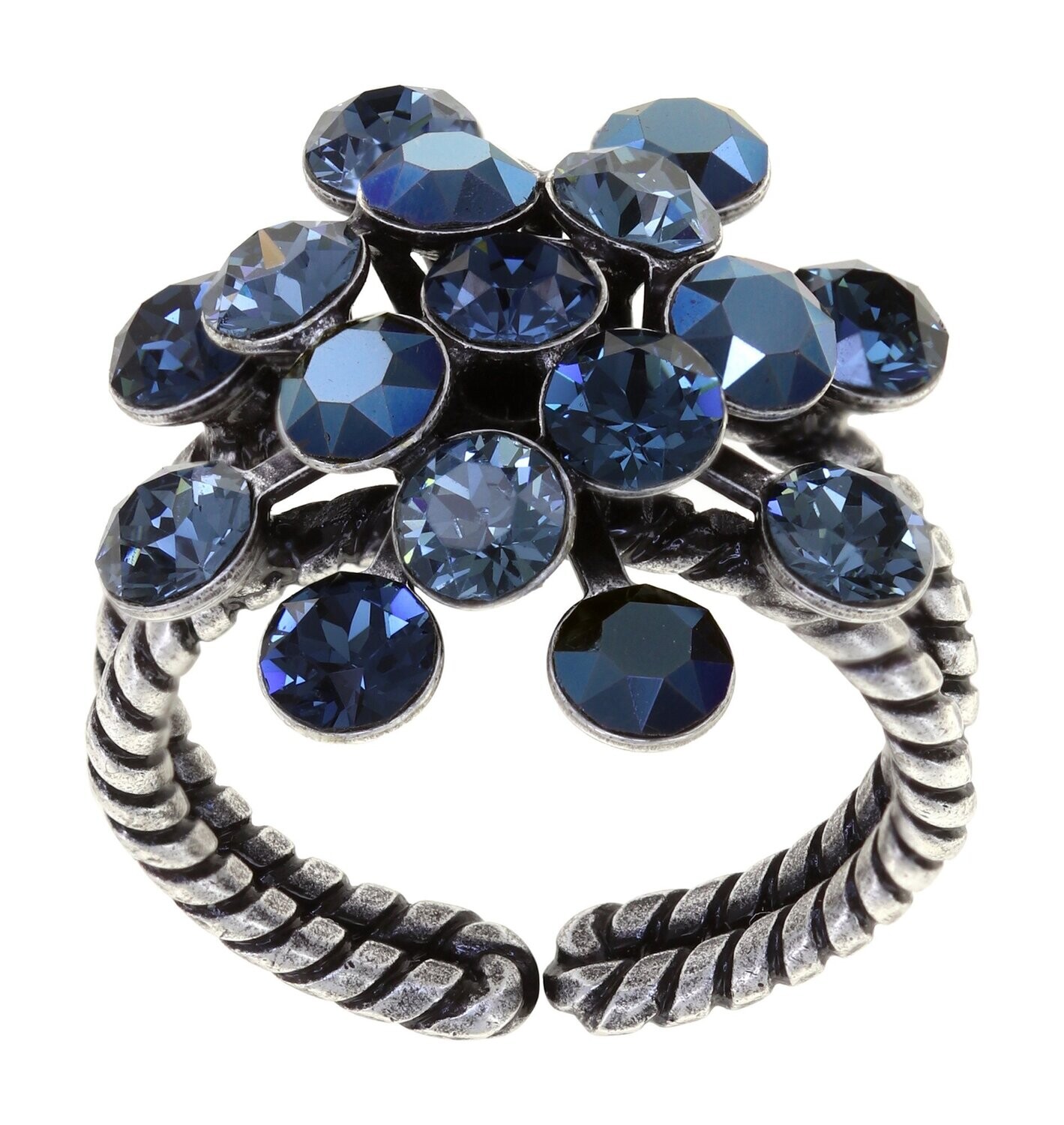 Konplott Ring "Magic Fireball" dunkelblau matt + glänzend
