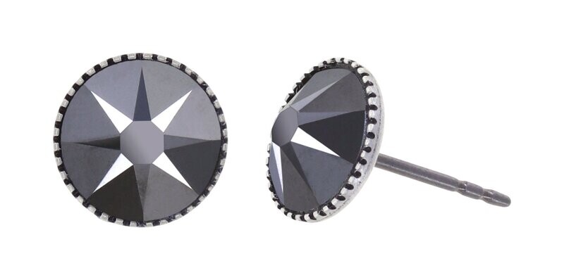 Konplott Ohrringe "Black Jack" Schwarz crystal /chrome