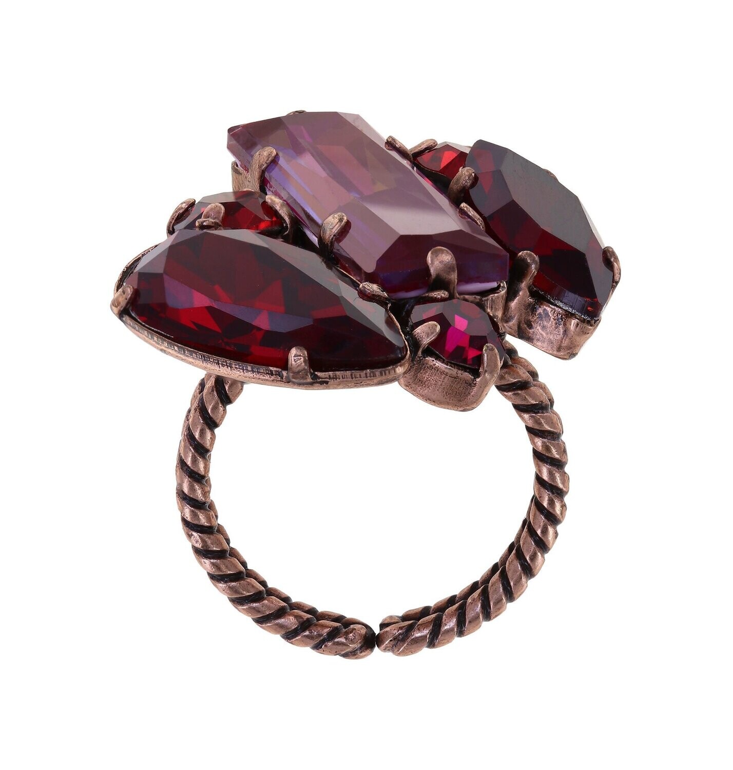 Konplott Ring  "Gems Riot" Rot, Lila / Passion Red