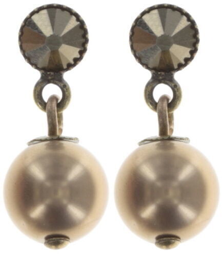 Konplott Ohrringe "Pearl Shadow" Beige, Messing