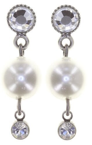 Konplott Ohrringe "Pearl Shadow" Weiß, Silber