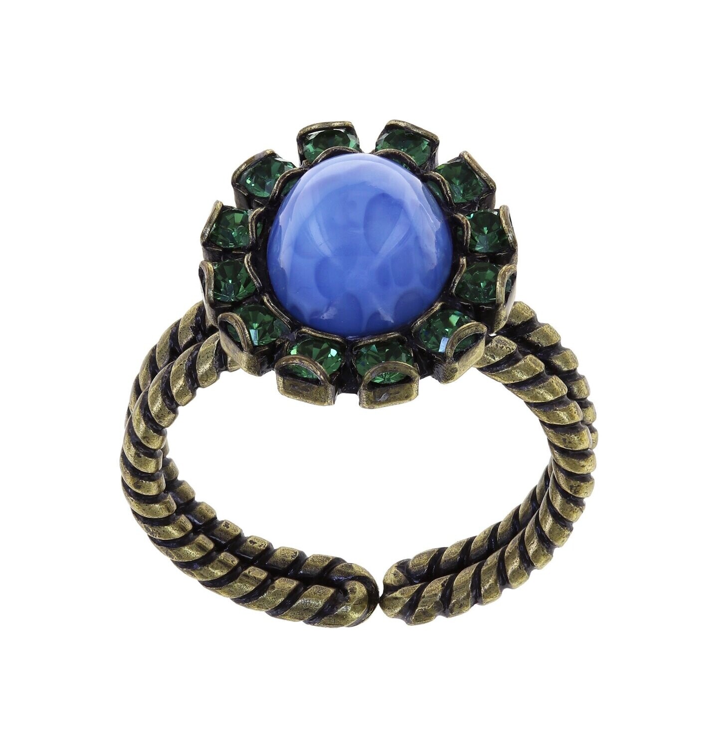 Konplott Ring  "Bohemian Treasure" Winter Fruits blau-grün