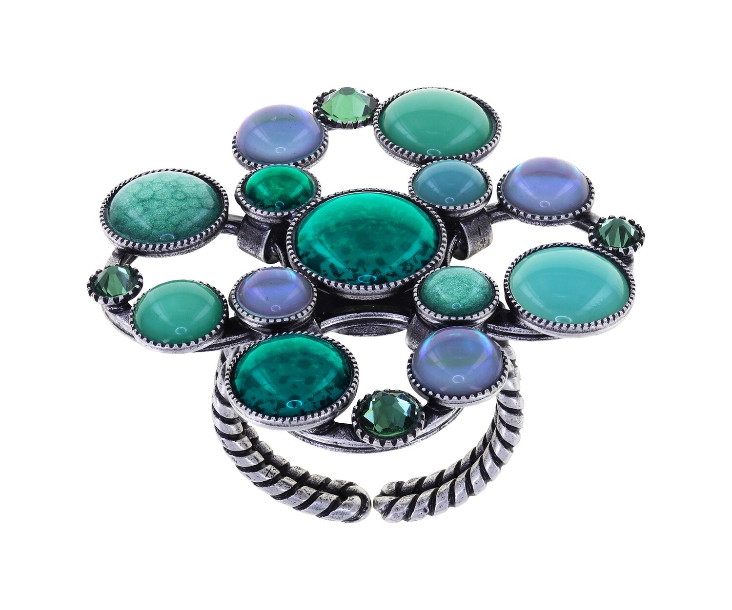 Konplott Ring "Shopping Drops" Blau, Grün