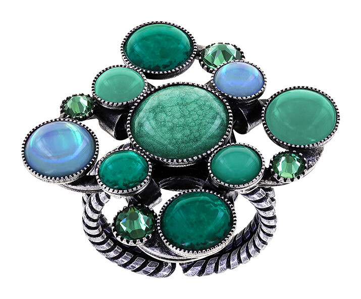 Konplott Ring "Shopping Drops" Blau, Grün
