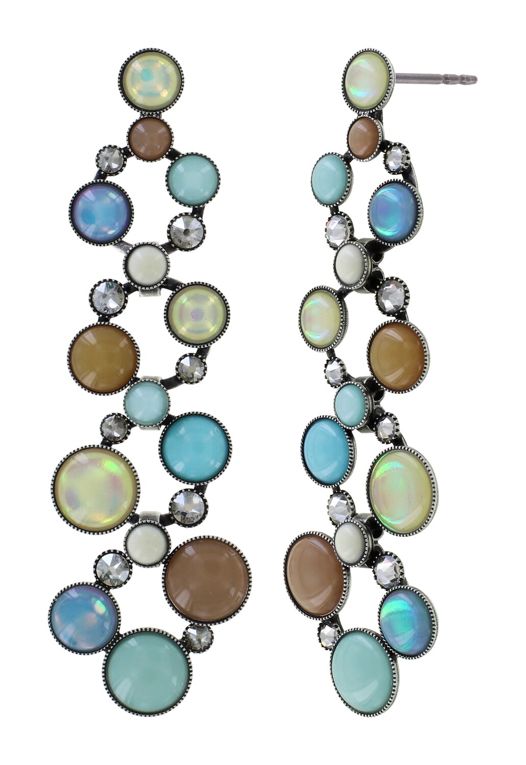 Konplott Ohrringe "Shopping Drops" Blau, Braun, Beige