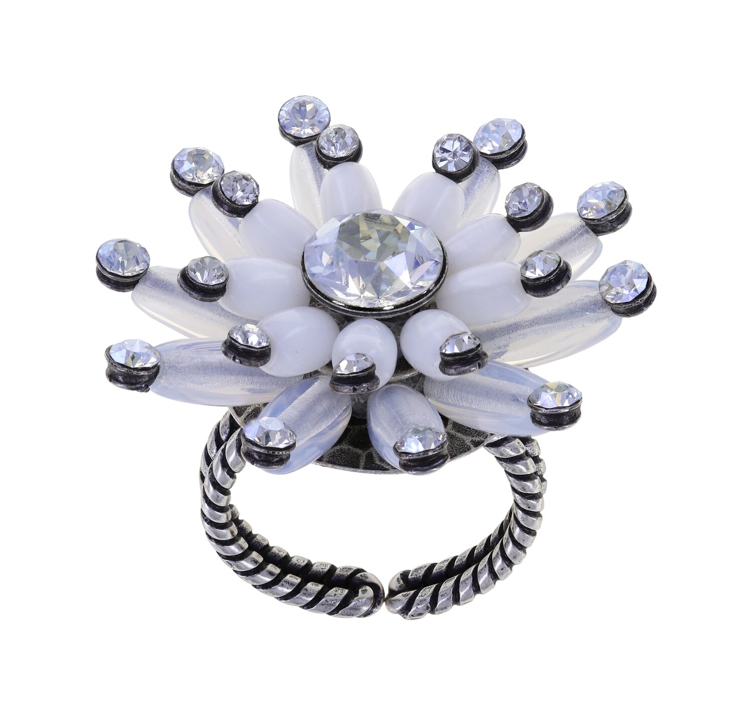 ​Konplott Ring "Daisy Riot" weiß