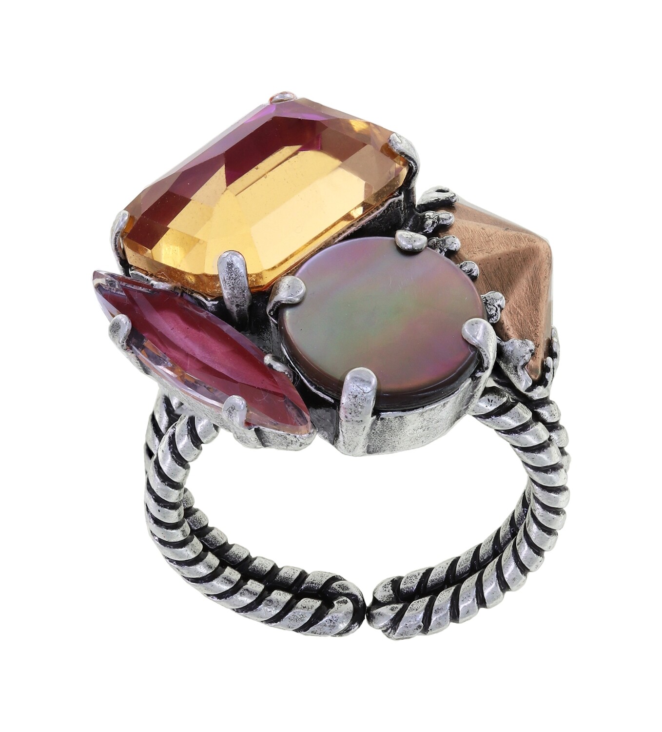 Konplott Ring "Sea Breeze" pink/braun