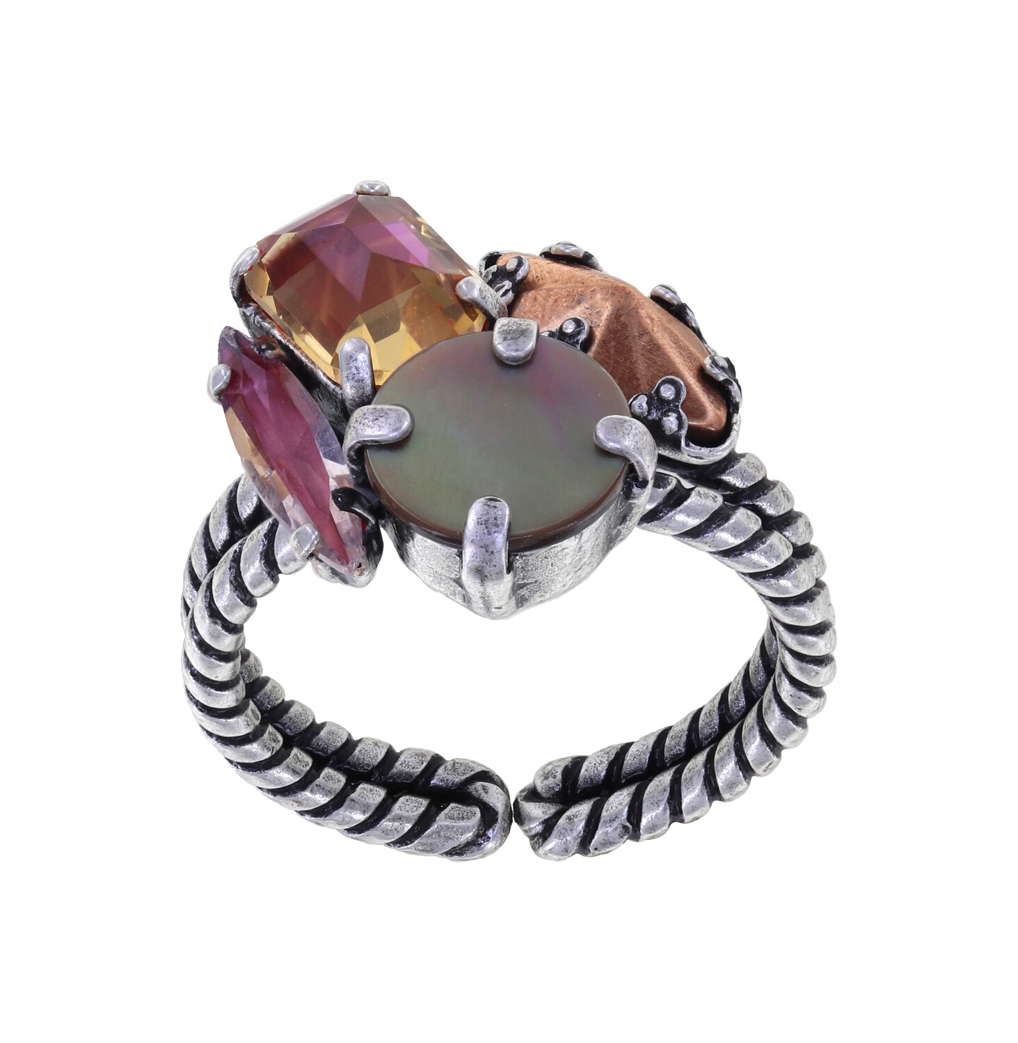 Konplott Ring "Sea Breeze" pink/braun