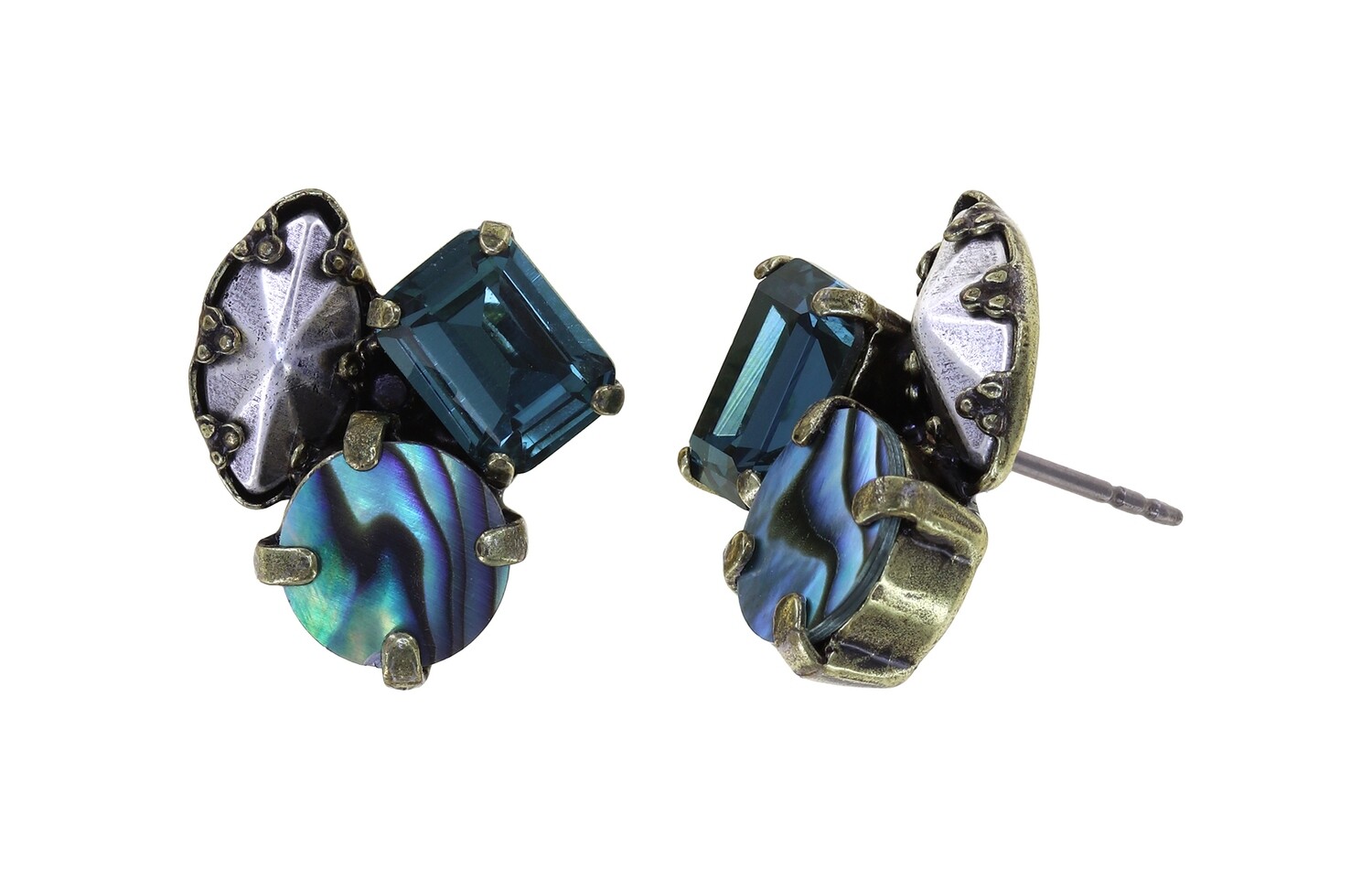 Konplott Ohrstecker "Sea Breeze" Blau, Grün