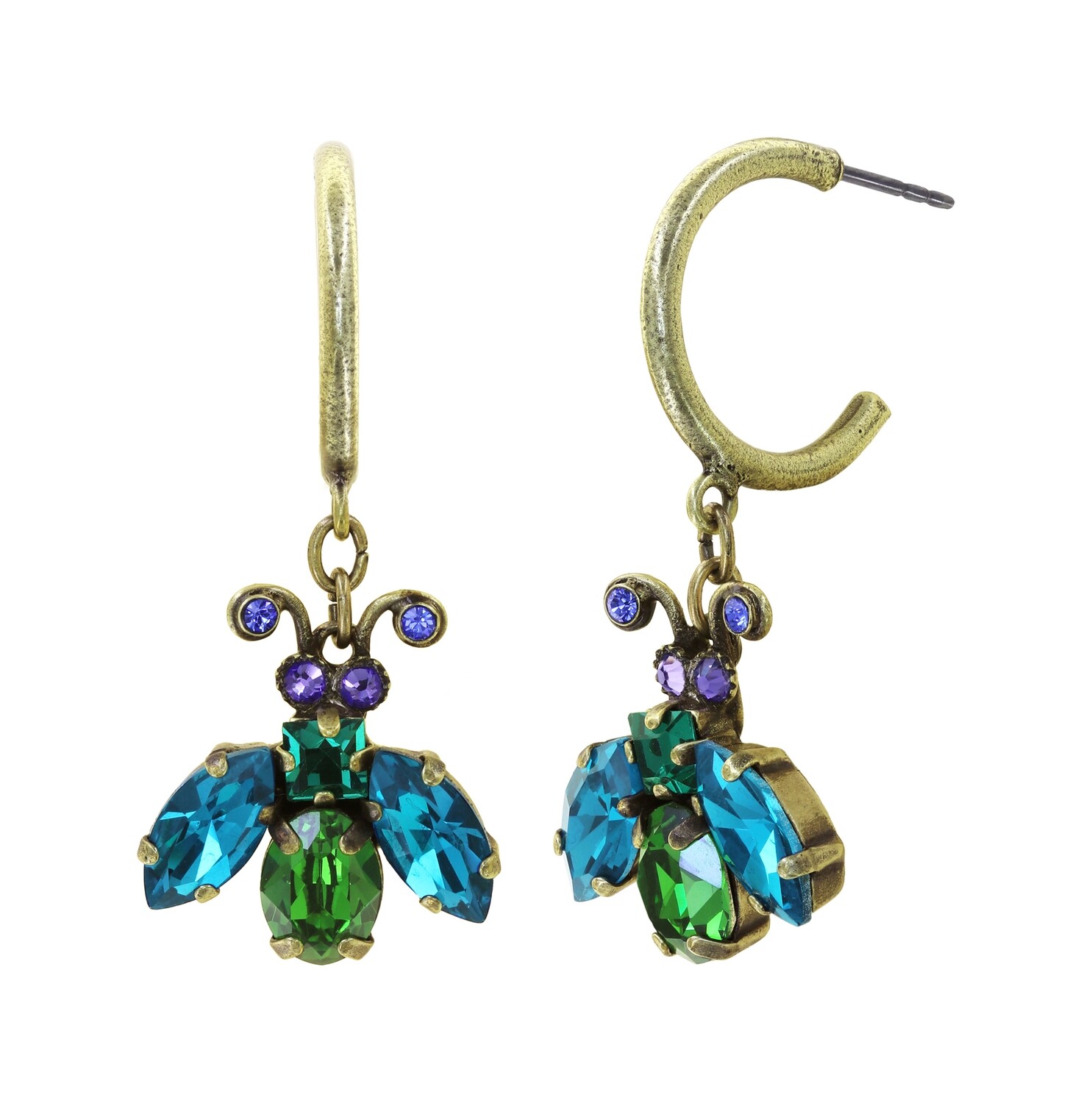 Konplott Ohrstecker baumelnd "Love Bugs" multi/grün