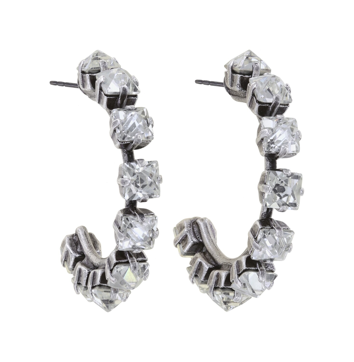 Créole Gothique Punk Argenté 4 Cm - Acier Inoxydable, Neuf Avec étiquettes