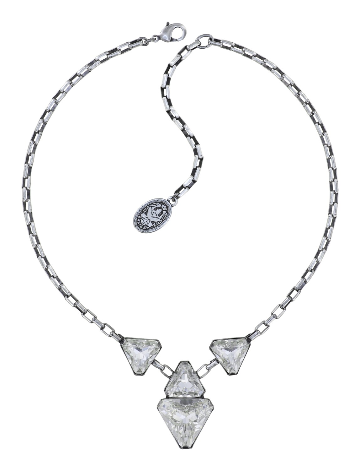 NOBEL SCHMUCK Kette Mit Kristall-Buchstabe V – Edelstahl Oder Rosegold, 44+5 Cm Länge, In Schmucketui, Made In Germany