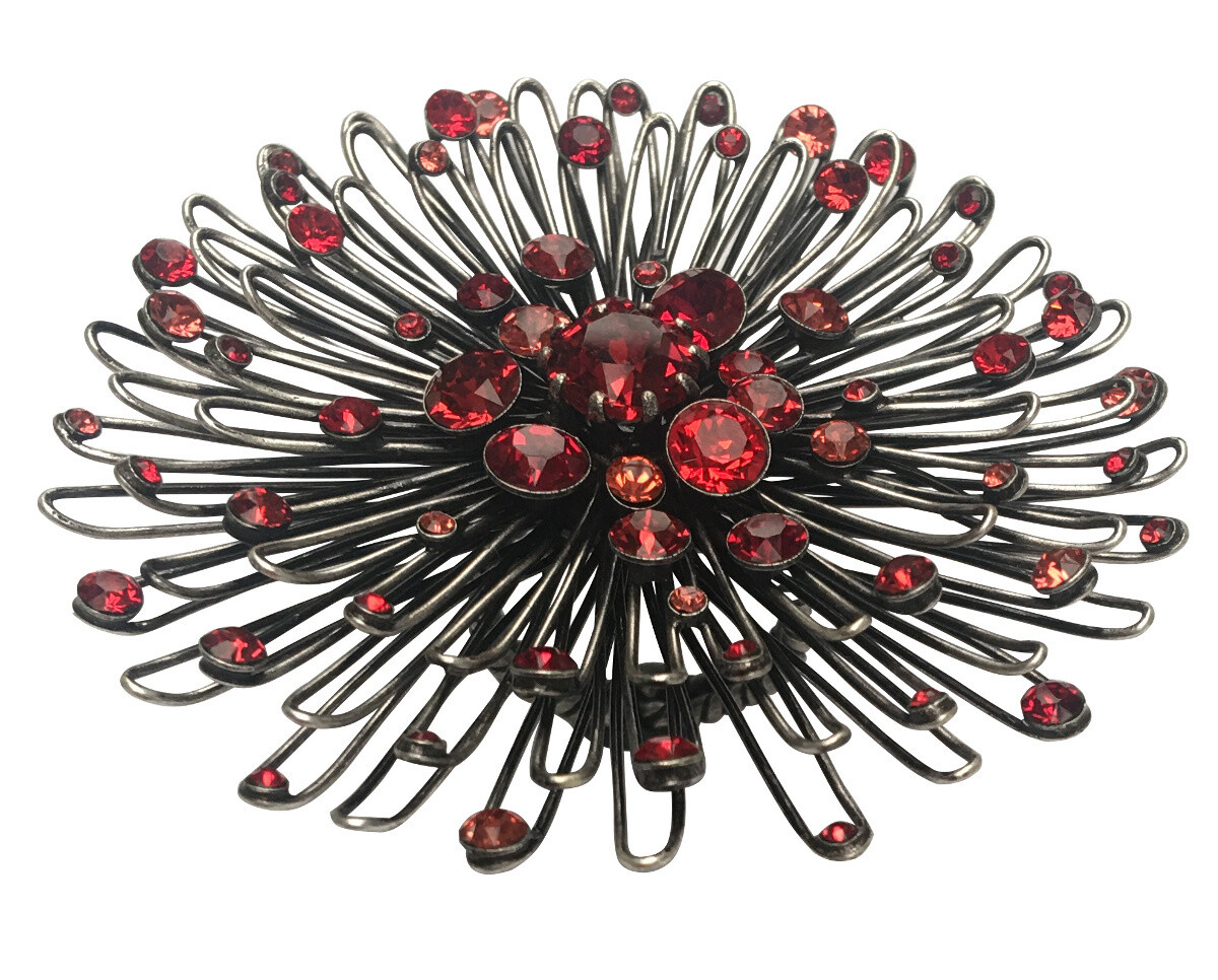 Konplott Ring  "Distel" rot / koralle